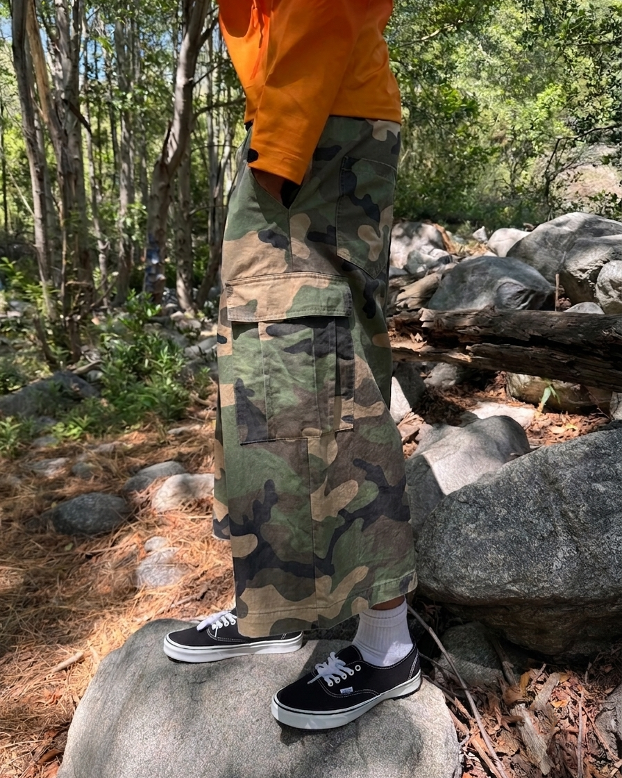 Baggy Hiking Camo Shorts